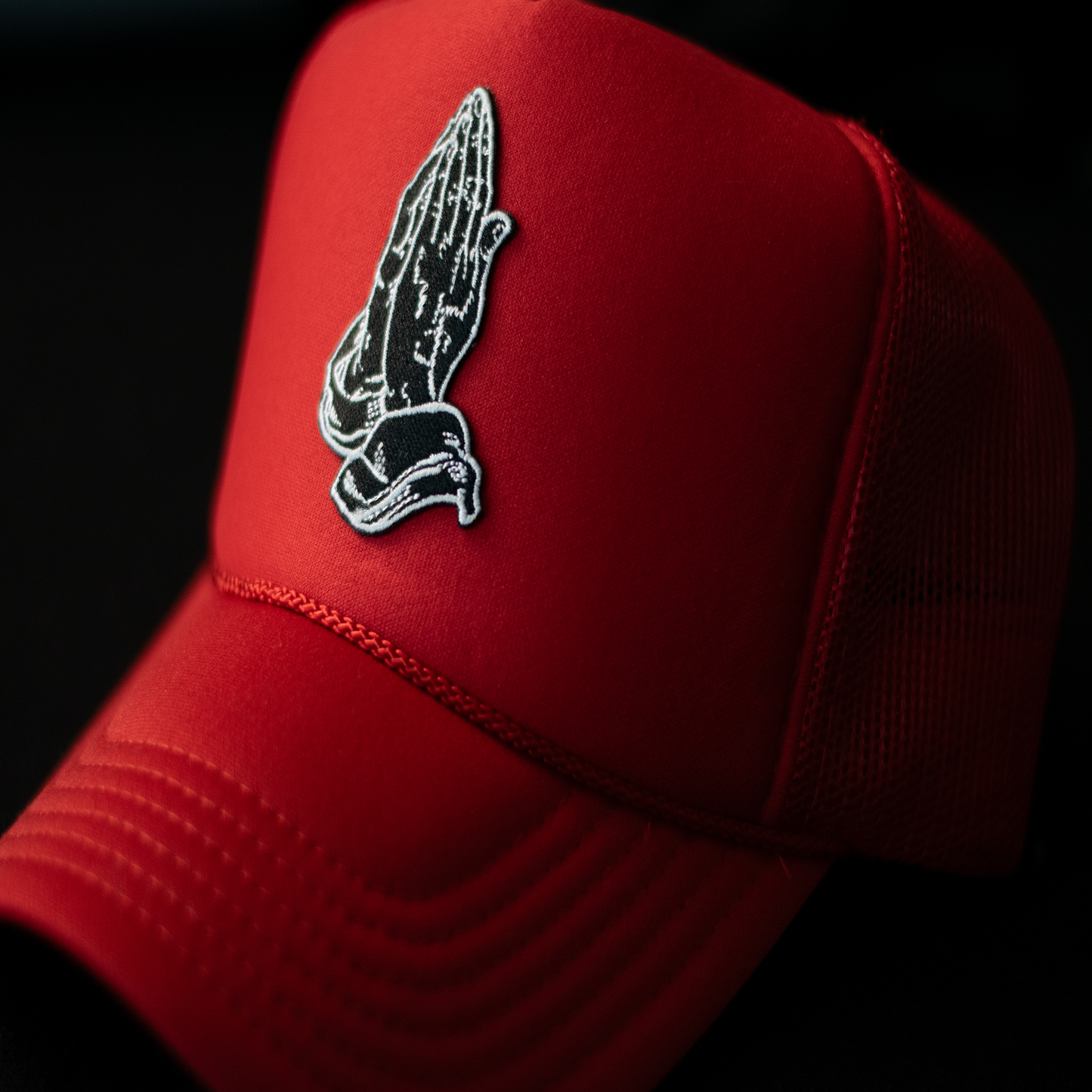 Praying Hands Red Trucker Hat