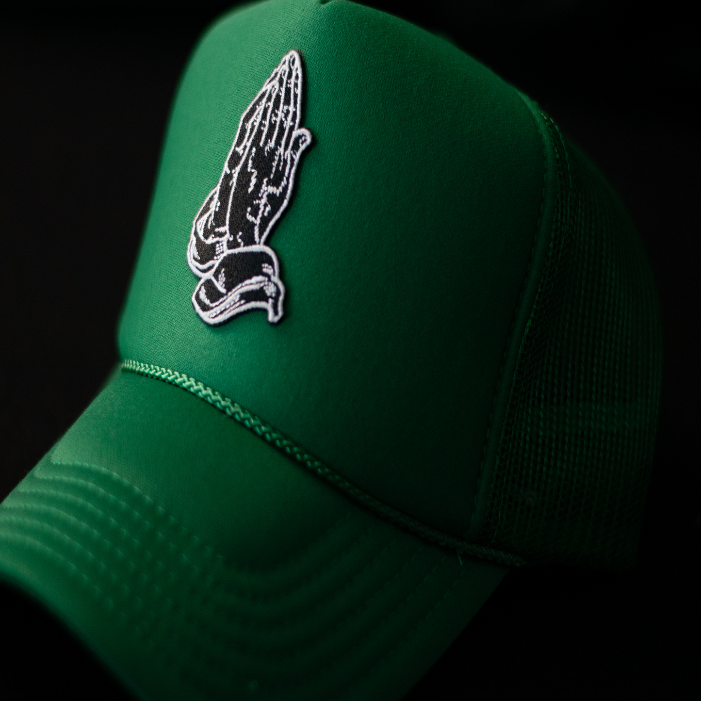 Praying Hands Green Trucker Hat