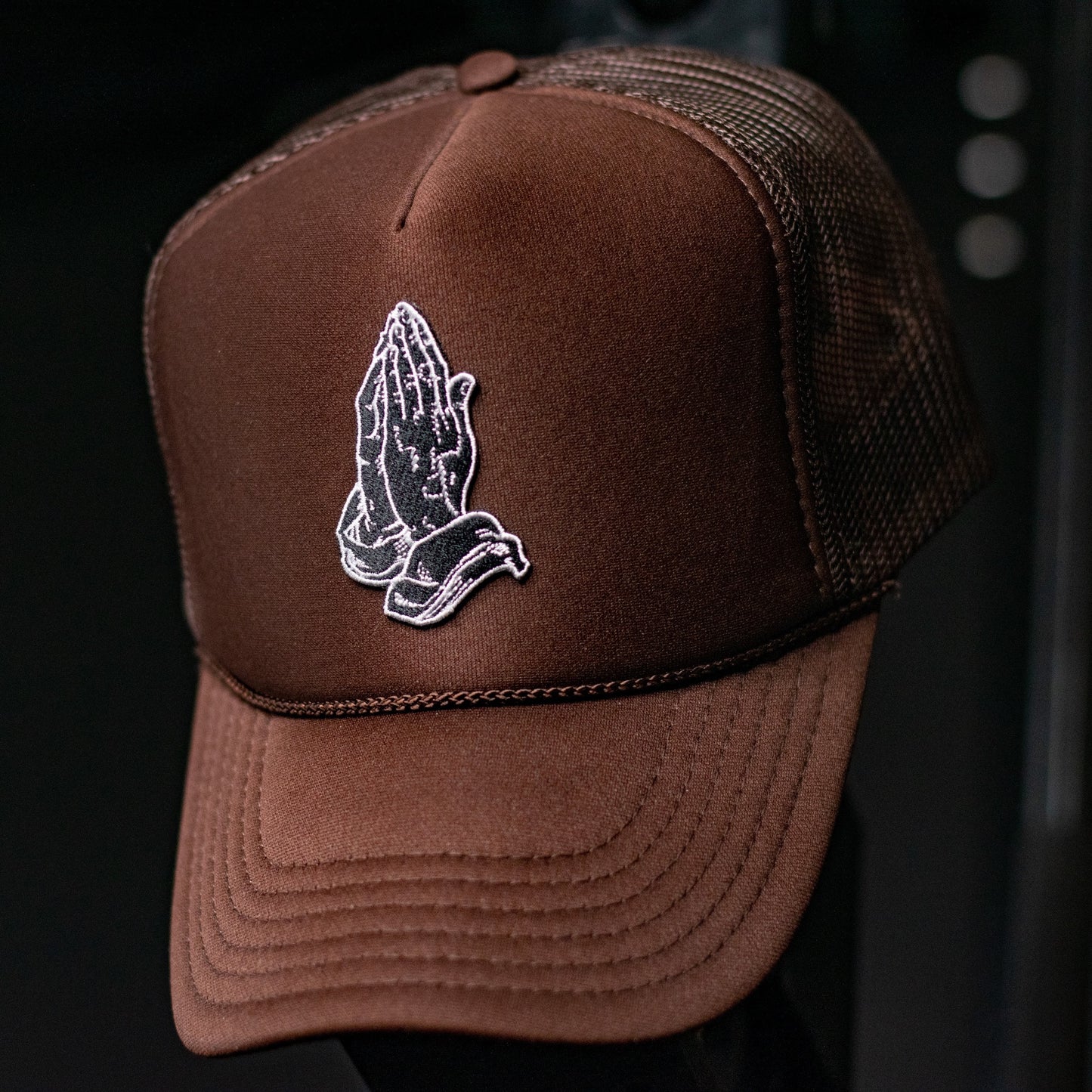 Praying Hands Brown Trucker Hat